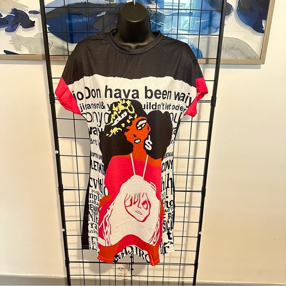 Pink Casual Graphic Print T-Shirt Mini Dress - Picture 6 of 8